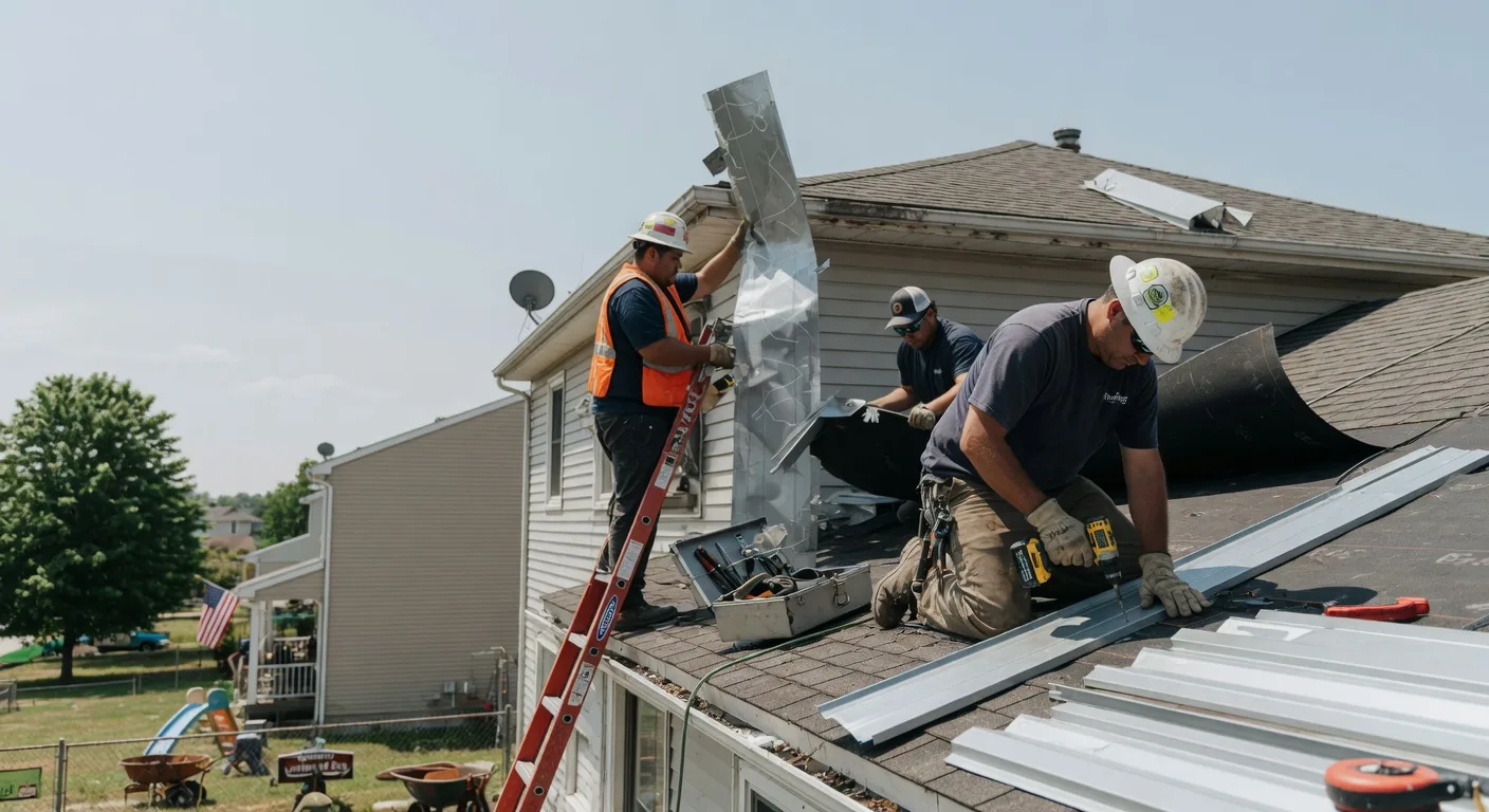 Storm Damage Metal Roof Repair in New Russia, NY